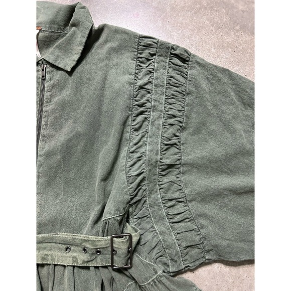 Free People Hampton Belted Mini Dress Crystal Kelp Green Sz L - Picture 5 of 7